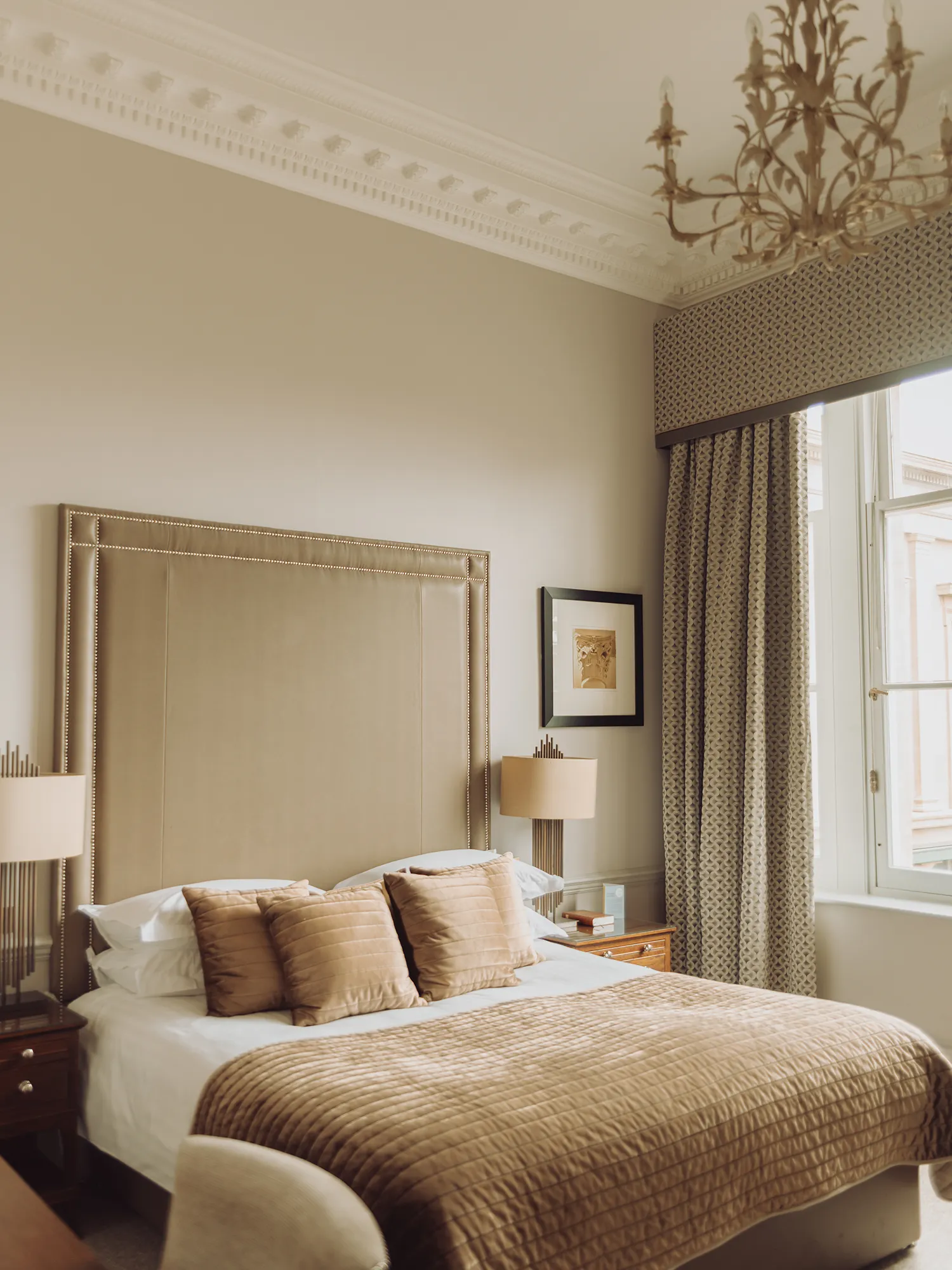 Hotel room at Macdonald Bath Spa Hotel in Bath, England.