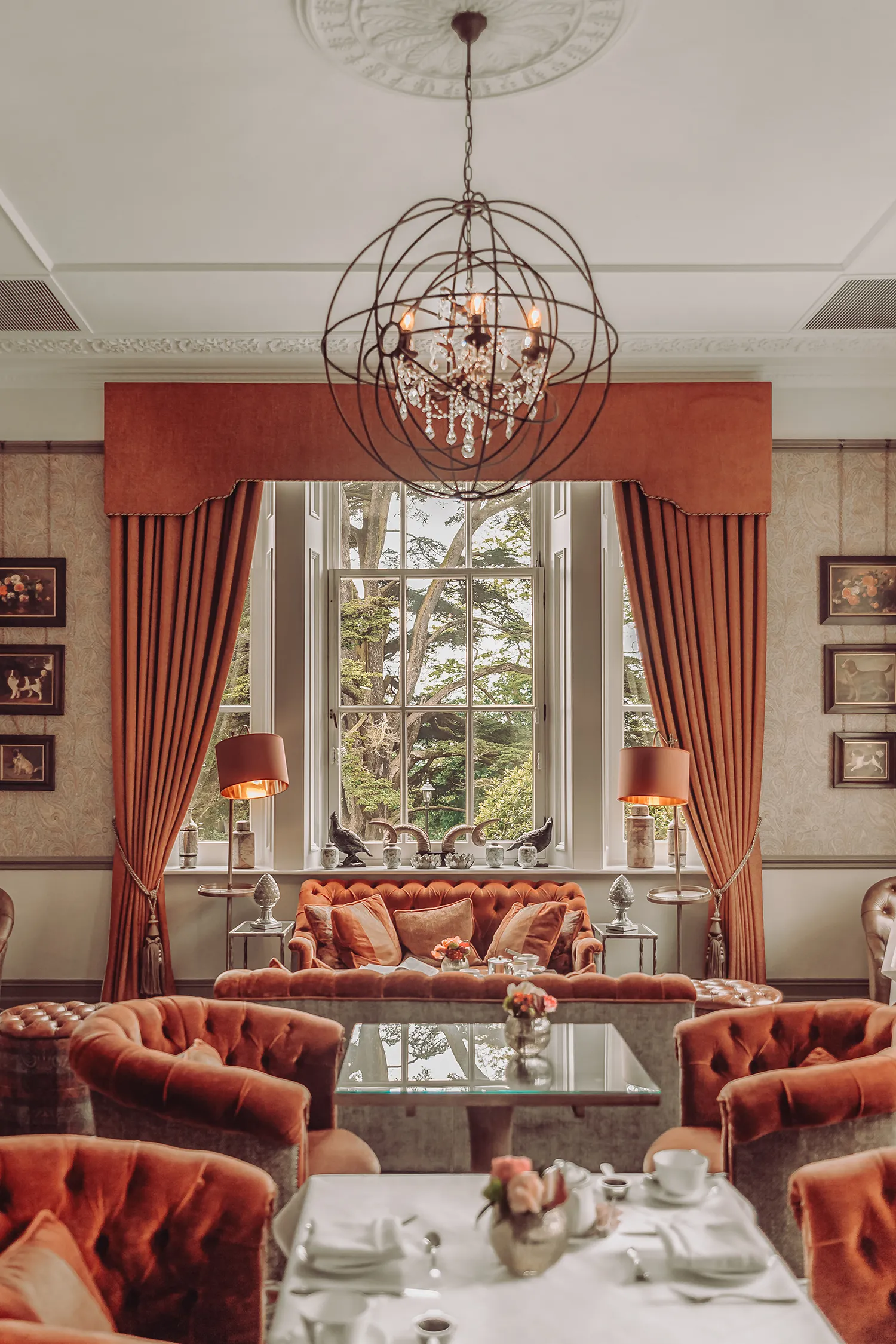 Lounge area inside Macdonald Bath Spa Hotel in Bath, England.